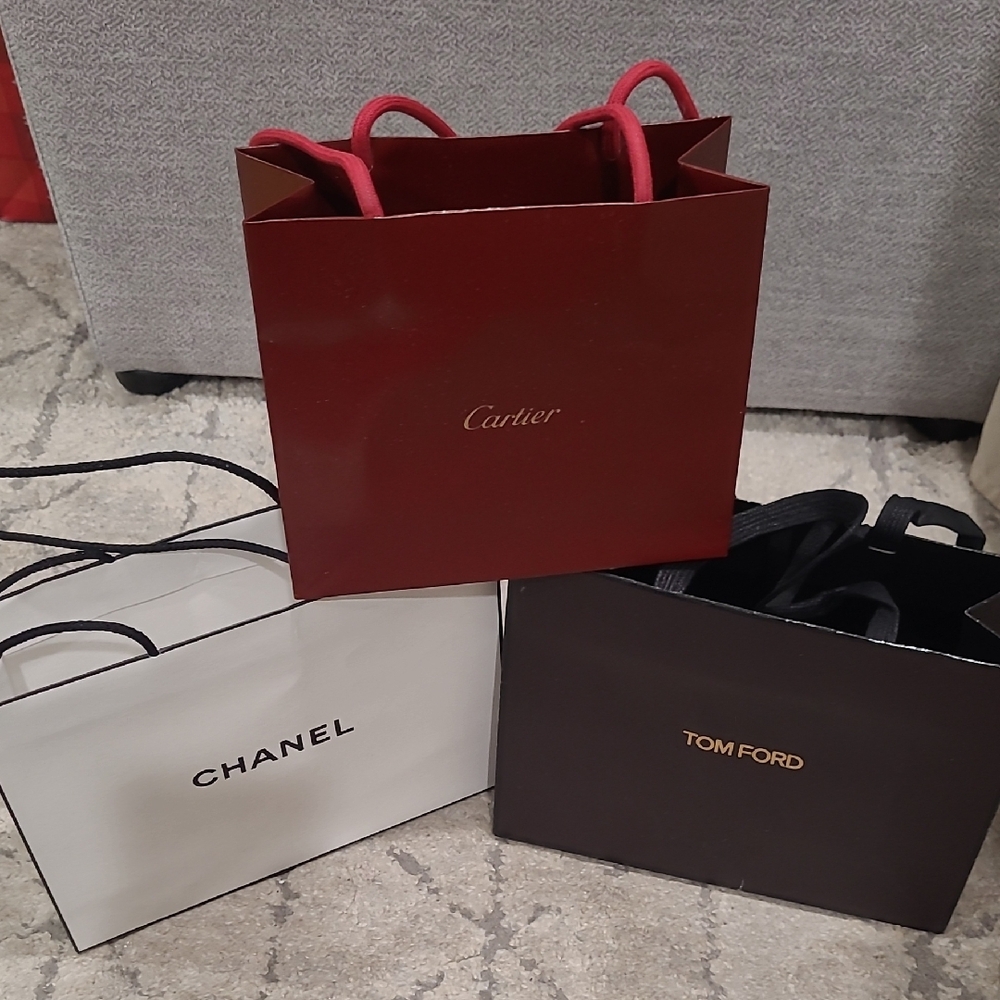 Chanel, Tom Ford, and Cartier Shopping Bags. $45 Set.. Small - Picture 2 of 2